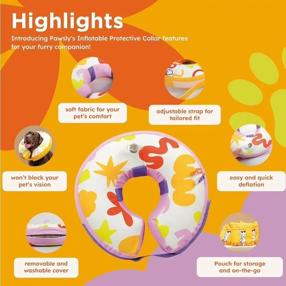 Protective Inflatable Dog Cone Collar | Dog Soft Cone for Dogs (061)